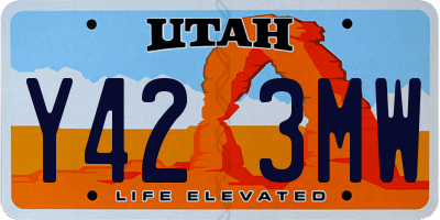 UT license plate Y423MW