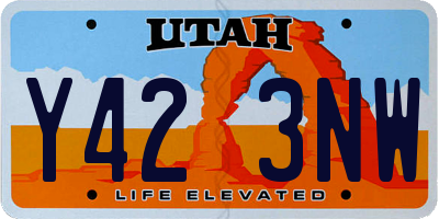 UT license plate Y423NW