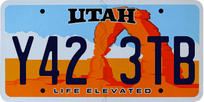 UT license plate Y423TB