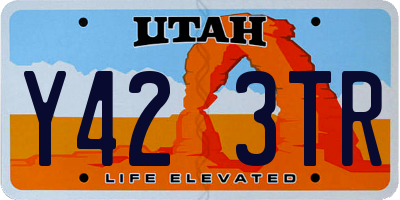 UT license plate Y423TR
