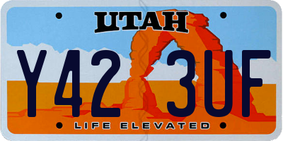 UT license plate Y423UF