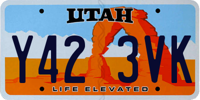 UT license plate Y423VK