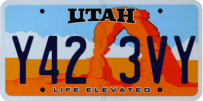 UT license plate Y423VY