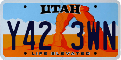UT license plate Y423WN
