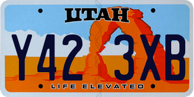 UT license plate Y423XB