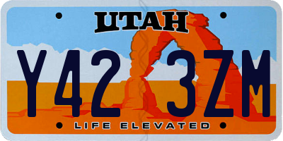 UT license plate Y423ZM