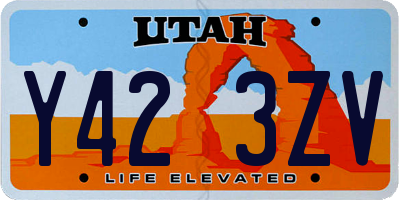 UT license plate Y423ZV