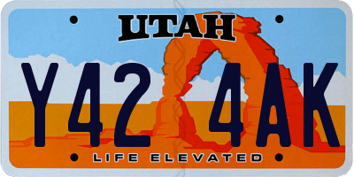 UT license plate Y424AK