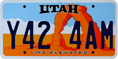 UT license plate Y424AM