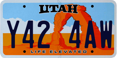 UT license plate Y424AW
