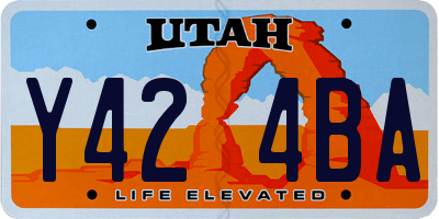 UT license plate Y424BA