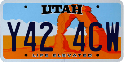 UT license plate Y424CW
