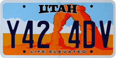 UT license plate Y424DV