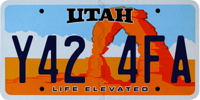 UT license plate Y424FA