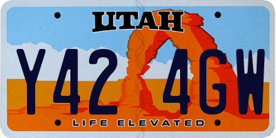 UT license plate Y424GW