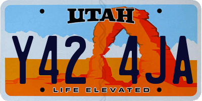 UT license plate Y424JA