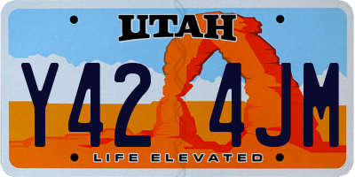 UT license plate Y424JM