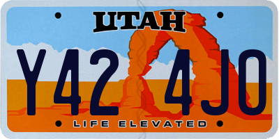 UT license plate Y424JO