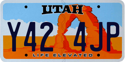 UT license plate Y424JP