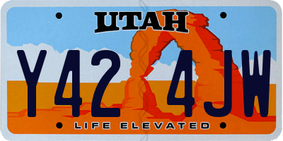 UT license plate Y424JW