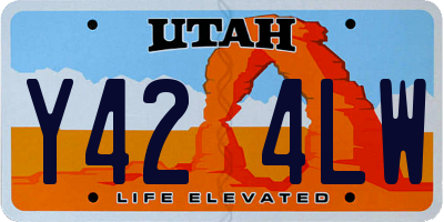 UT license plate Y424LW