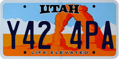 UT license plate Y424PA