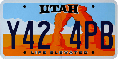 UT license plate Y424PB