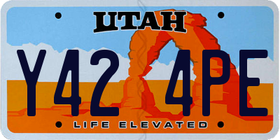 UT license plate Y424PE
