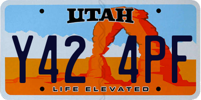 UT license plate Y424PF