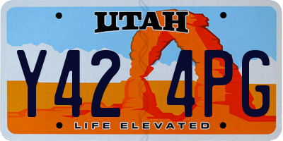 UT license plate Y424PG