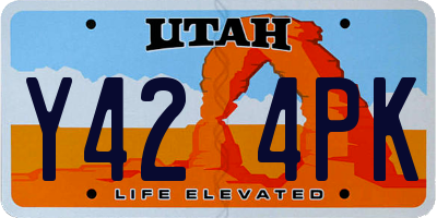 UT license plate Y424PK