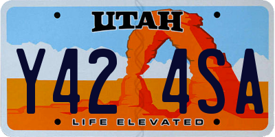 UT license plate Y424SA