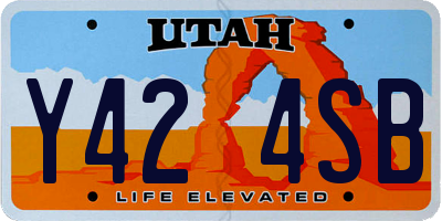 UT license plate Y424SB