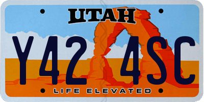 UT license plate Y424SC