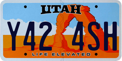 UT license plate Y424SH