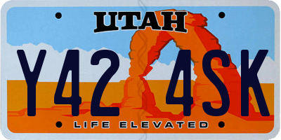 UT license plate Y424SK