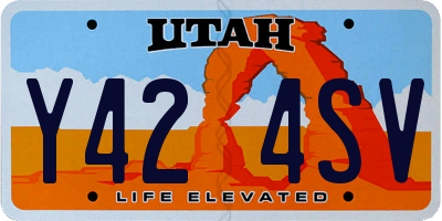 UT license plate Y424SV