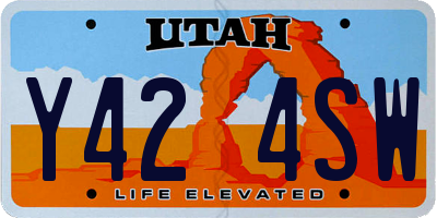 UT license plate Y424SW