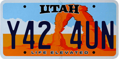 UT license plate Y424UN