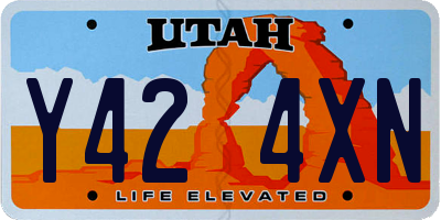 UT license plate Y424XN