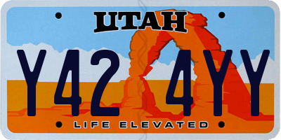 UT license plate Y424YY