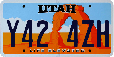 UT license plate Y424ZH