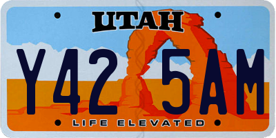 UT license plate Y425AM