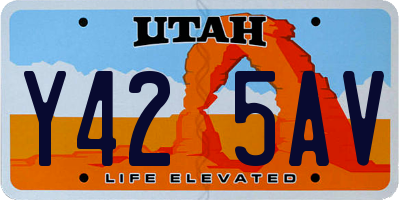 UT license plate Y425AV