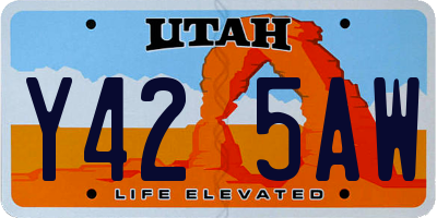 UT license plate Y425AW