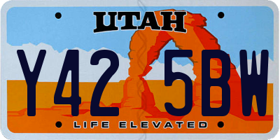 UT license plate Y425BW
