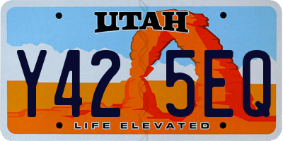 UT license plate Y425EQ
