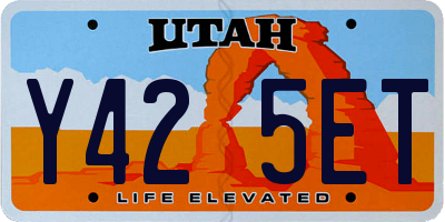 UT license plate Y425ET