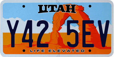 UT license plate Y425EV
