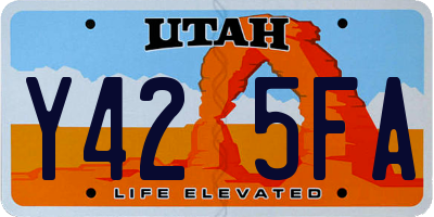UT license plate Y425FA